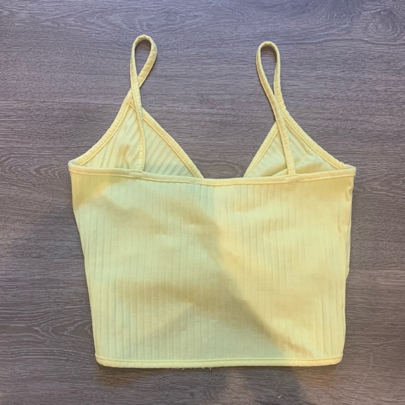 Yellow Twisted Front Crop Top - SIZE SMALL - Picture 2 of 4